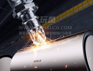 自动化流水线渲染场景C4D工程源文件