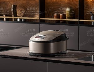 黑金厨房渲染场景C4D工程源文件