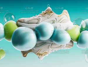 老爹鞋渲染场景C4D工程源文件