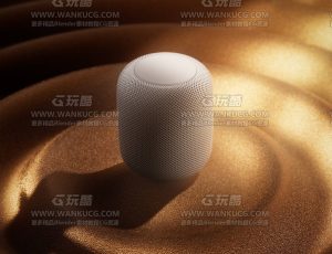 沙地音响渲染场景C4D工程源文件