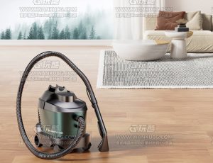 室内吸尘器渲染场景C4D工程源文件