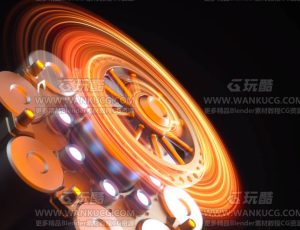 光效动画渲染场景C4D工程源文件