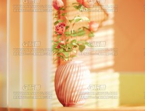 花瓶生长植物动画渲染场景C4D工程源文件