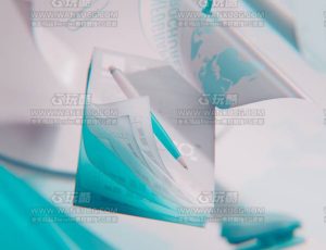 书翻页渲染场景C4D工程源文件