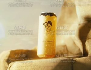 岩石饮料渲染场景C4D工程源文件