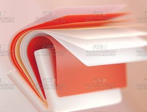 红色翻页文件夹渲染场景C4D工程源文件