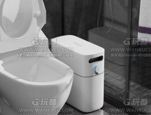 垃圾桶浴室渲染场景C4D工程源文件
