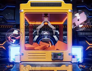 双十一高级科幻3C数码渲染场景C4D工程源文件