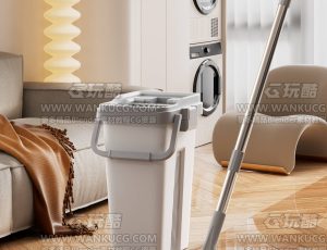 拖把室内渲染场景C4D工程源文件