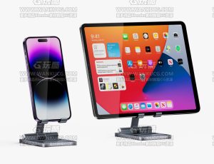 桌面手机支架渲染场景C4D工程源文件