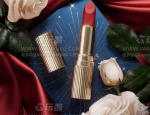 高档口红渲染场景C4D工程源文件