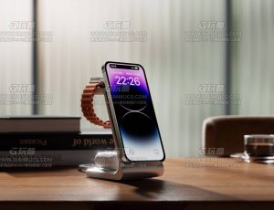 apple三合一充电器渲染场景C4D工程源文件