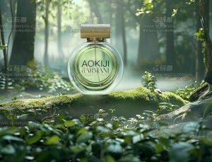 丛林秘境香水渲染场景C4D工程源文件