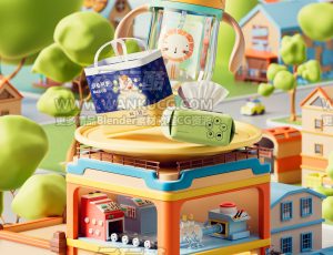 618母婴渲染场景C4D工程源文件