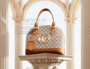 Gucci包包渲染场景C4D工程源文件
