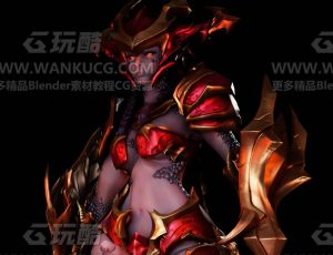 红炎恶魔女战士Blend模型