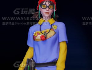 时髦街头酷拽女孩Blend模型