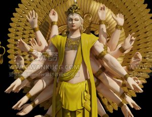 阿修罗之怒最终boss千手大佛Blend模型