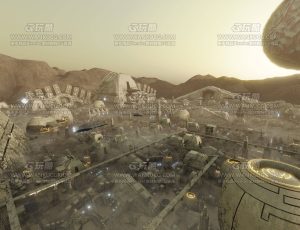 大型科幻沙漠城市场景Blend工程源文件