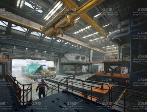 科幻未来大型生化加工厂精细场景Blend工程源文件
