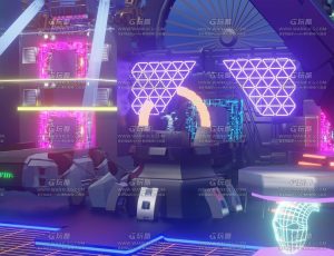 霓虹灯风格舞台场景Blend工程源文件