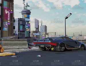 赛博朋克2077车场景Blend工程源文件