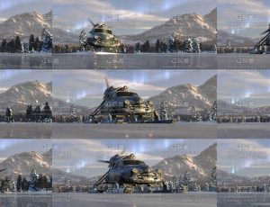 世界渲染大赛无尽引擎雪地冰山动画场景Blend工程源文件