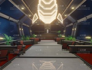 宇宙航空船舱会议大厅场景Blend工程源文件