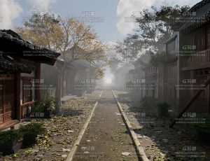 国风古代街道集市场景Blend工程源文件