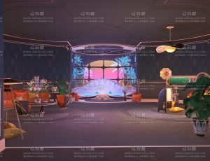 海洋扇贝主题音乐厅场景Blend工程源文件