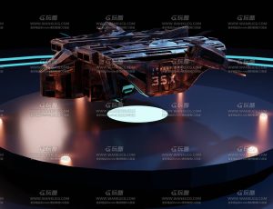 生锈的科幻宇宙飞船Blend模型