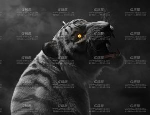 电影级VFX高精度白虎Blend模型