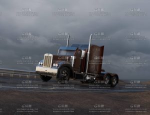 荒路上的大卡车场景Blend工程源文件