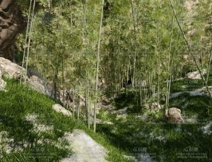 幽谷竹林场景Blend工程源文件