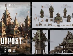 中世纪军事建筑模型包Blend资产库