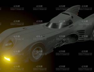 带内饰的蝙蝠侠超级战车跑车Blend模型