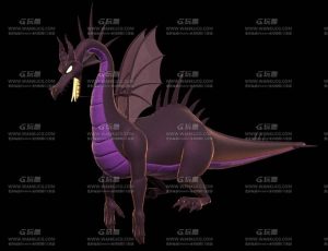 风格化卡通恶魔龙Blend模型
