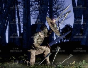 野外遭受攻击的剑士Blend工程源文件