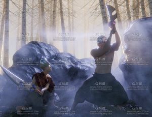 自然场景维京武士对战场景Blend工程源文件