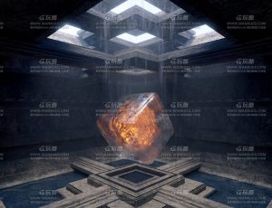 奇幻方块石阵密室场景Blend工程源文件