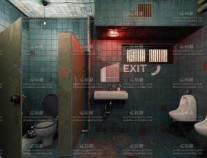 时尚战损风厕所场景Blend工程源文件