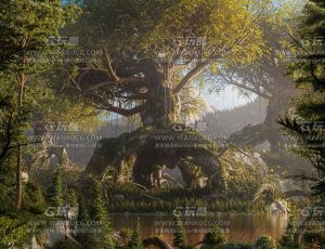 奇幻的大树树林魔幻场景Blend工程源文件