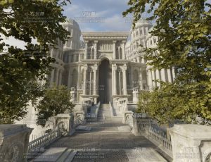 圣都城堡入口场景Blend工程源文件