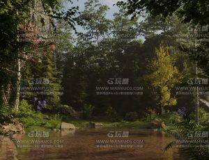 小湖树林场景Blend工程源文件