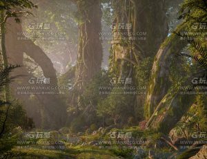 原始森林大树场景Blend工程源文件