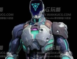 机械机甲警察机器人Blend模型