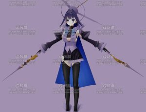 卡通剑士女孩Blend模型