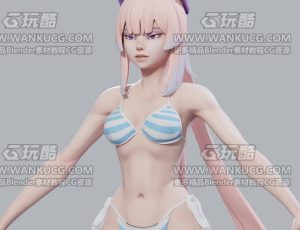 日式泳装女孩Blend模型