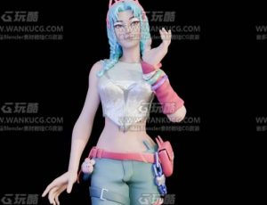 时髦前卫酷拽女孩Blend模型