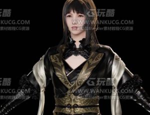 最终幻想15高精度御姐女角色Blend模型